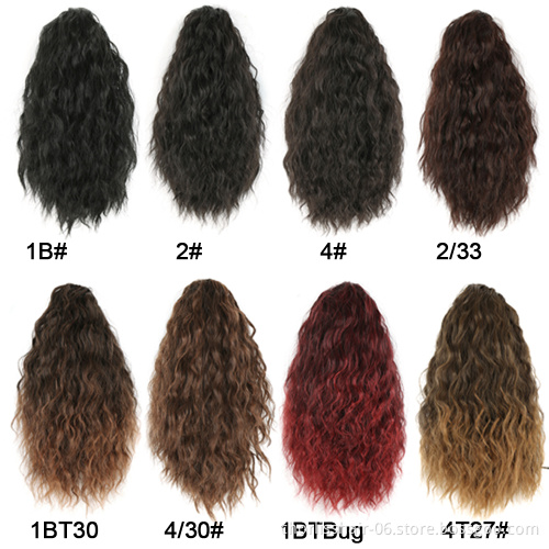 Wholesale Cheap Short Ombre New Bohemian Drawstring Heat Resistant Synthetic Clip in Hair Extension Ponytail For Women